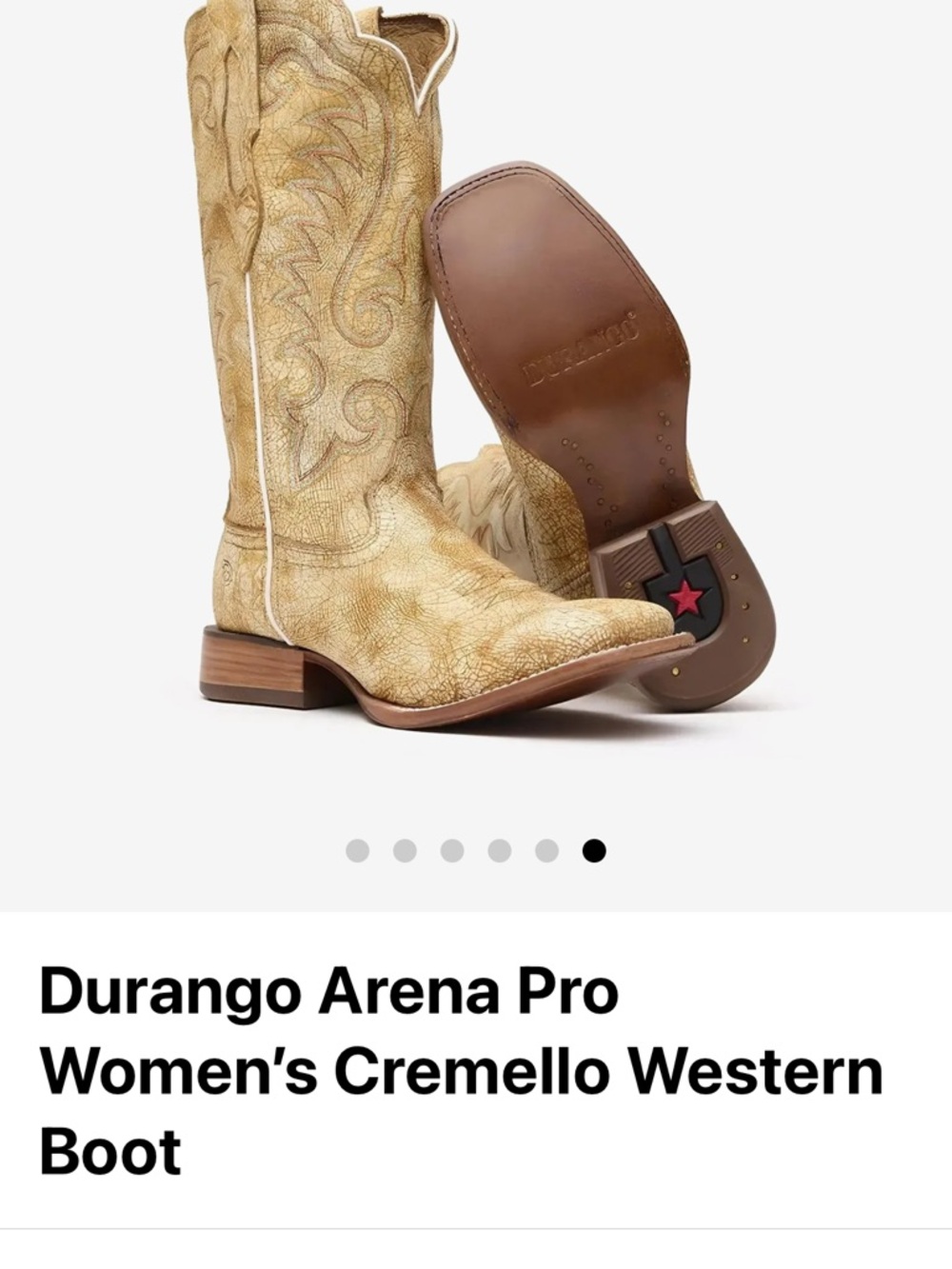 Durango Women’s Western Boots in Cremello Tan